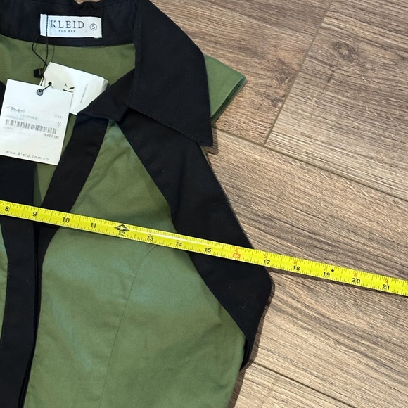 NWT! Kleid Celia Midi Green Tie Waist Dress Size Small - Picture 10 of 12